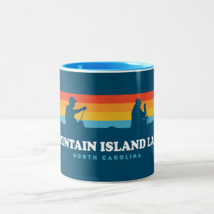 Mountain Island Lake North Carolina Canoe Two-Tone Coffee Mug