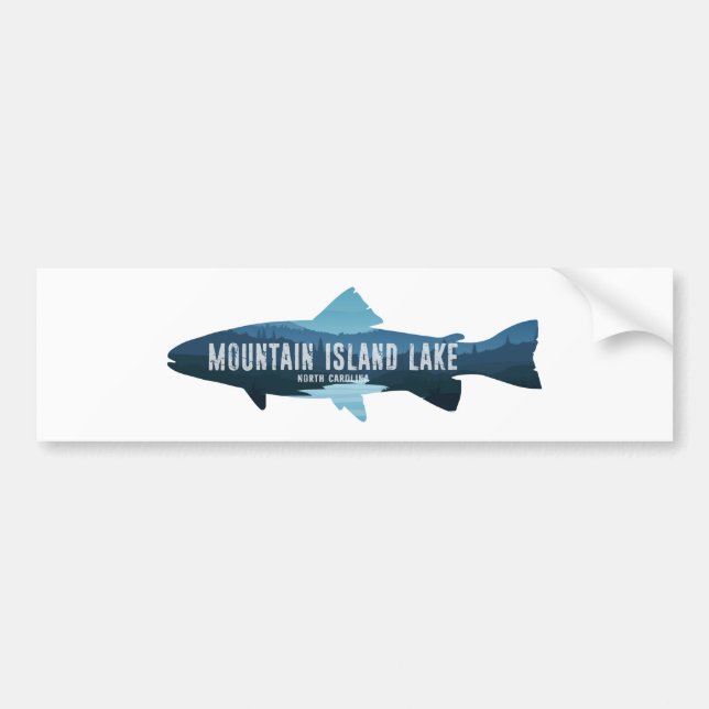Mountain Island Lake North Carolina Fish Bumper Sticker (Front)