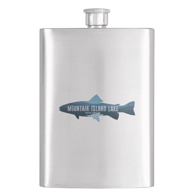 Mountain Island Lake North Carolina Fish Hip Flask (Front)
