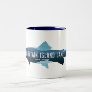 Mountain Island Lake North Carolina Fish Two-Tone Coffee Mug