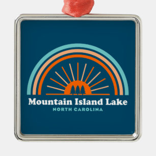 Mountain Island Lake North Carolina Rainbow Metal Tree Decoration
