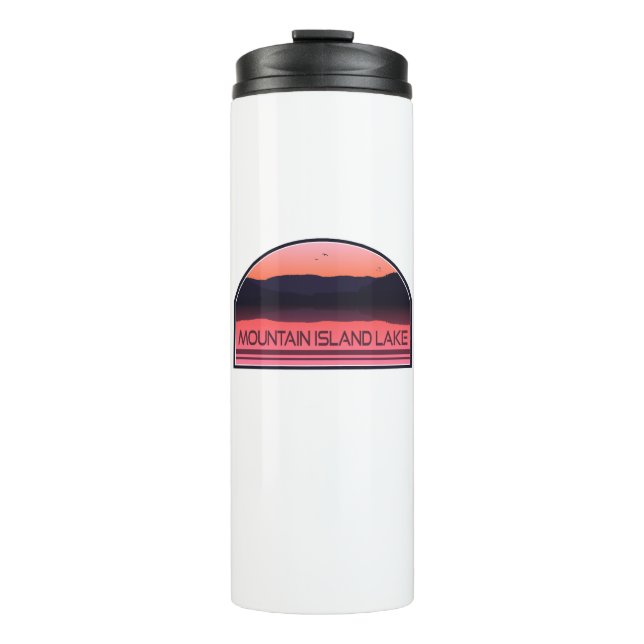 Mountain Island Lake North Carolina Red Sunrise Thermal Tumbler (Front)