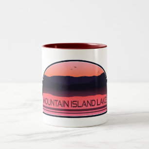 Mountain Island Lake North Carolina Red Sunrise Two-Tone Coffee Mug