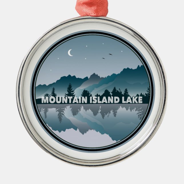 Mountain Island Lake North Carolina Reflection Metal Tree Decoration (Front)