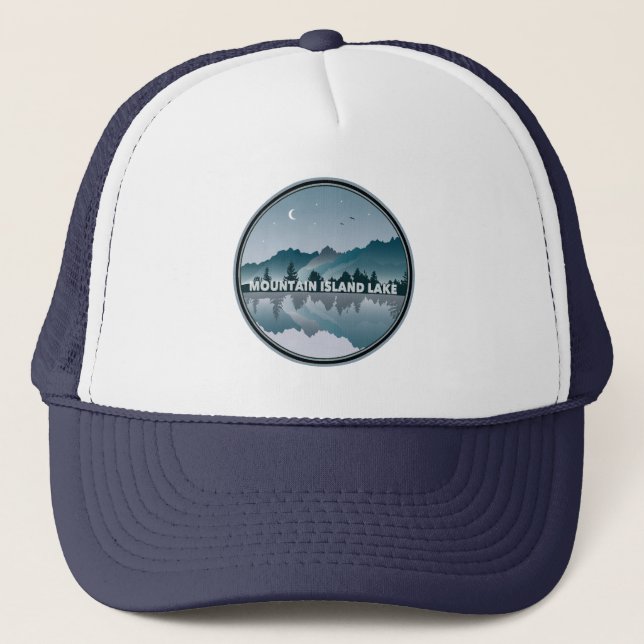 Mountain Island Lake North Carolina Reflection Trucker Hat (Front)