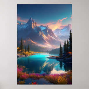 Mountain Jewel, Crystal Clear Lake Poster
