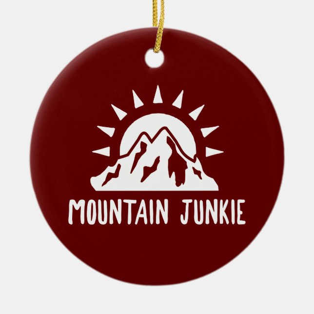 Mountain Junkie Ceramic Tree Decoration (Front)