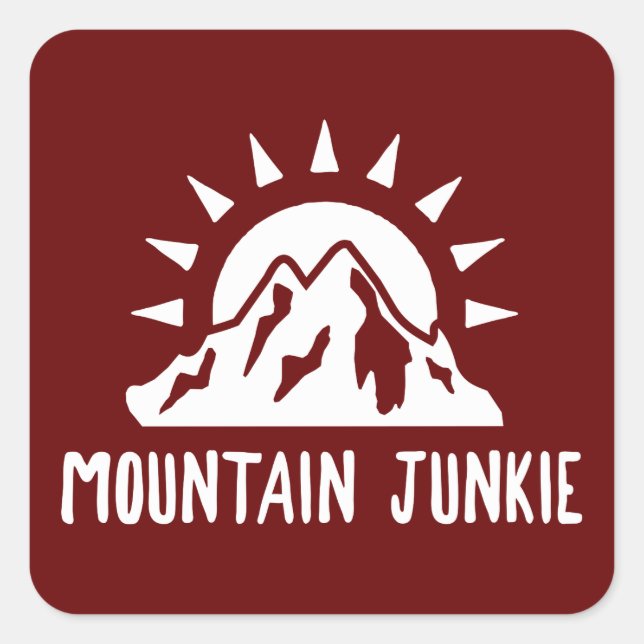 Mountain Junkie Square Sticker (Front)