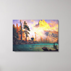Mountain Lake by Albert Bierstadt, 1865 Canvas Print