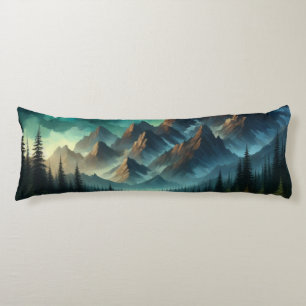 Mountain Lake/cabin under the stars Body Cushion