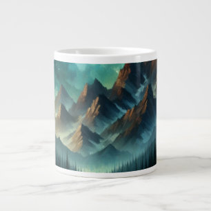 Mountain Lake/cabin under the stars Large Coffee Mug