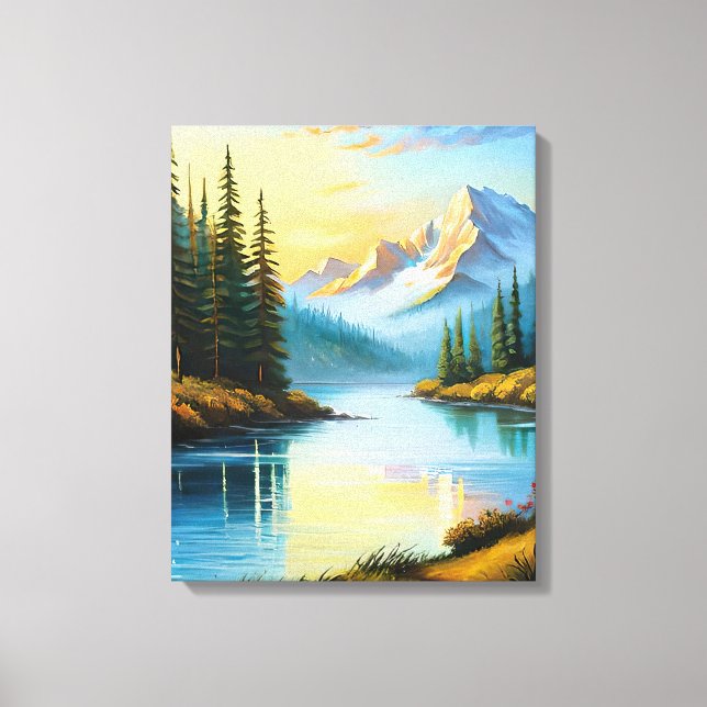 Mountain lake canvas print (Front)