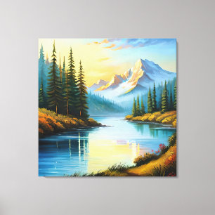 Mountain lake canvas print