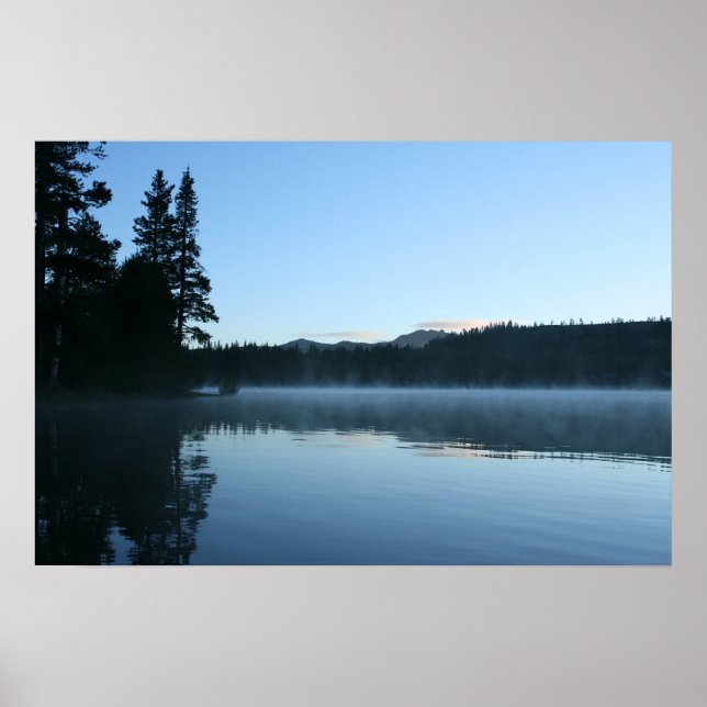 Mountain Lake, Dawn, Mist Poster (Front)