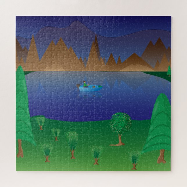"Mountain Lake Fishing Trip" puzzle (Horizontal)