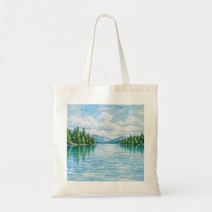 Mountain Lake Forest Landscape Tote Bag