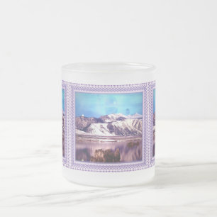 Mountain Lake Frosted Glass Coffee Mug