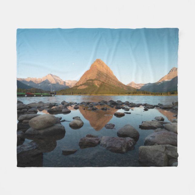 Mountain Lake | Glacier National Park Fleece Blanket (Front (Horizontal))