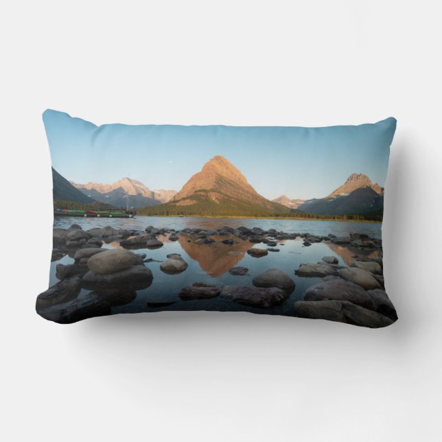 Mountain Lake | Glacier National Park Lumbar Cushion (Front)