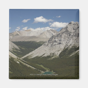 Mountain Lake In A Valley With Blue Sky Magnet