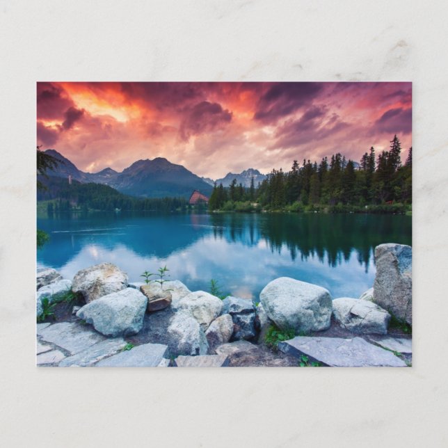 Mountain lake in National Park High Tatra 2 Postcard (Front)