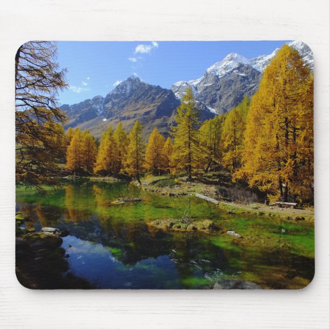 Mountain, lake landscape mouse mat (Front)