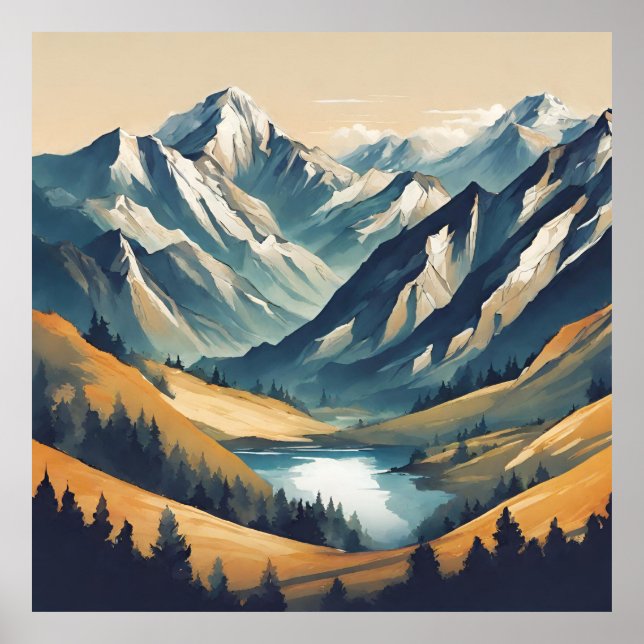 Mountain Lake Landscape  Poster (Front)