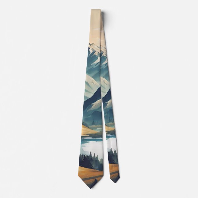 Mountain Lake Landscape  Tie (Front)