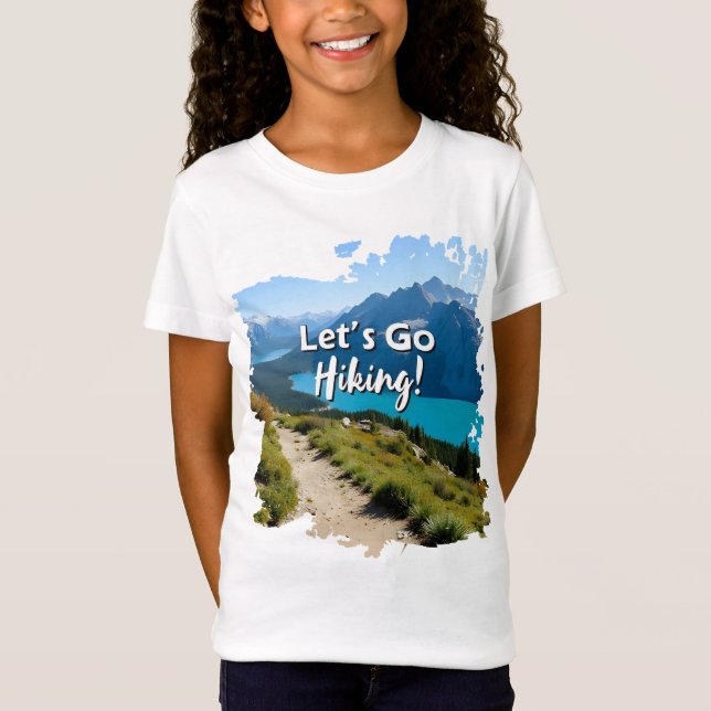 Mountain Lake Let's Go Hiking T-Shirt (Front)