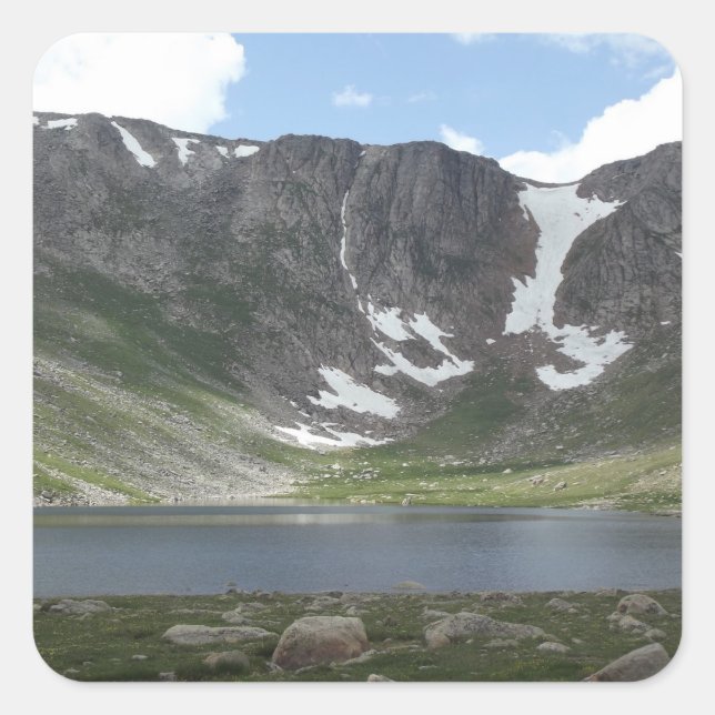 Mountain Lake on Mt. Evans in Colorado Square Sticker (Front)
