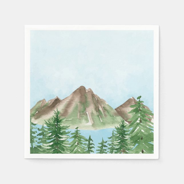 Mountain Lake Paper Napkins Set of 50+ (Front)