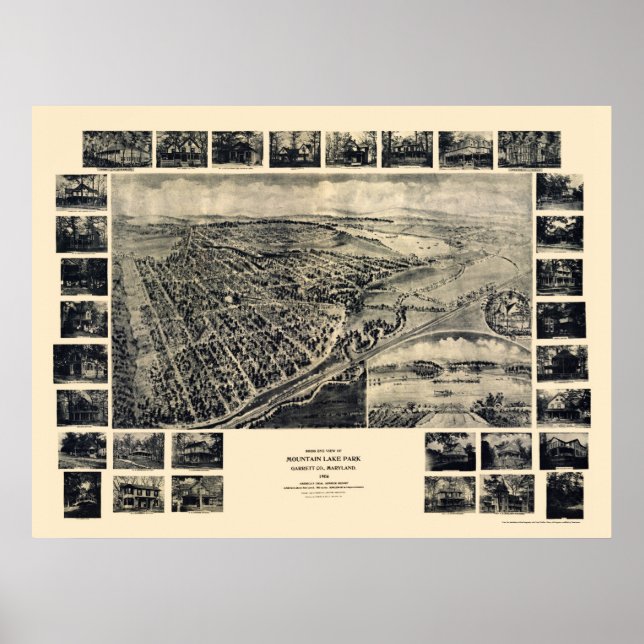 Mountain Lake Park, MD Panoramic Map - 1906 Poster (Front)