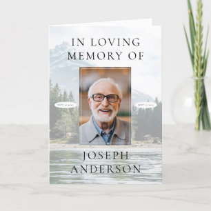 Mountain Lake Photo Funeral Memorial Service Programme