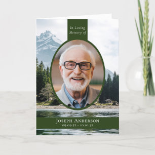 Mountain Lake Photo Funeral Memorial Service Programme