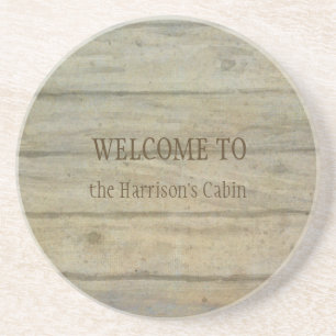 Mountain Lake Pines Welcome Cabin Personalised Coaster