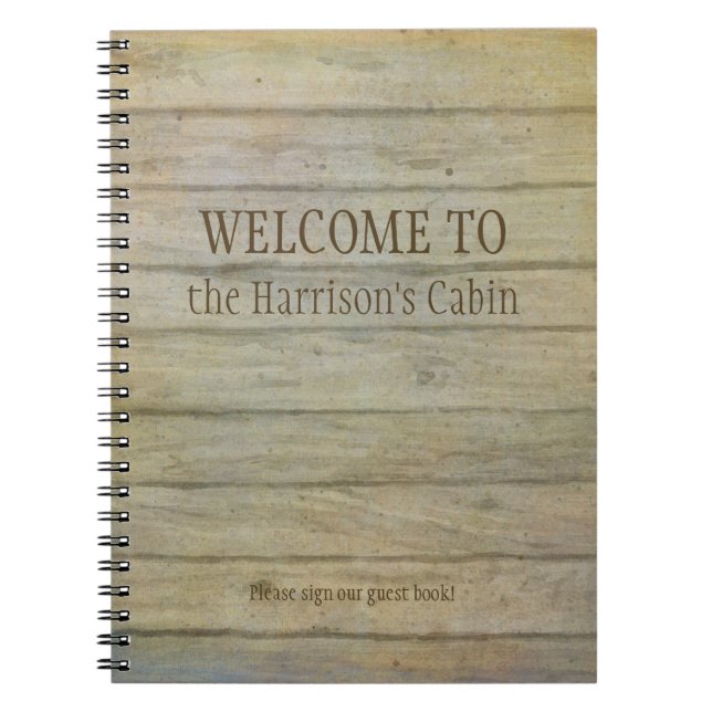Mountain Lake Pines Welcome Cabin Personalised Notebook (Front)