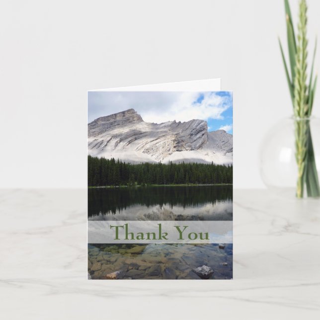 Mountain Lake Scene Thank You Card (Front)