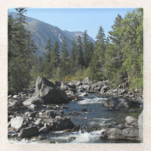 Mountain Lake Scenic Landscape Glass Coaster