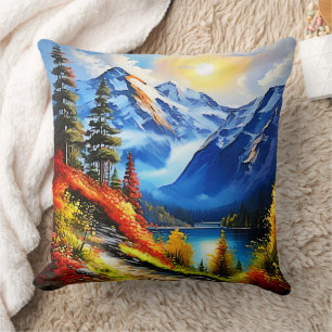 Mountain Lake: Scenic View Cushion