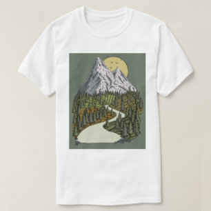 Mountain Lake Serenity: Sunset Adventure Awaits T-Shirt