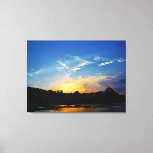 Mountain Lake Sunset Canvas Print (Front)