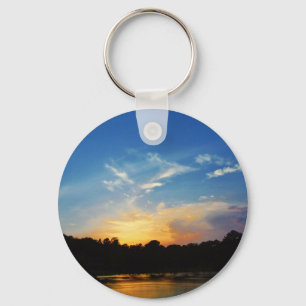 Mountain Lake Sunset Key Ring