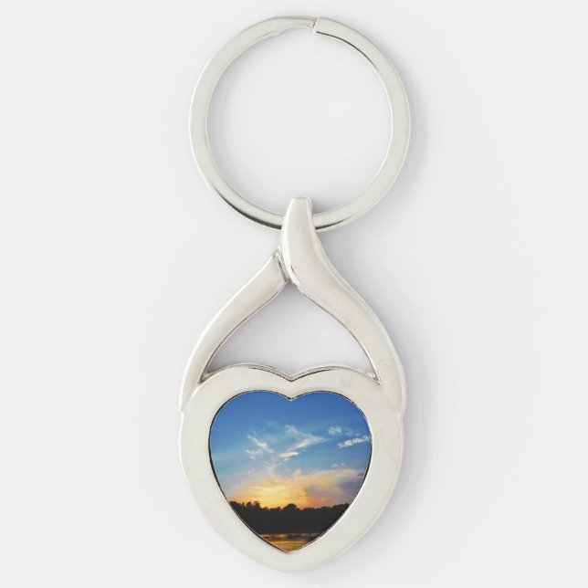 Mountain Lake Sunset Key Ring (Front)