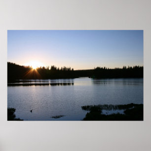 Mountain Lake, Sunset Poster