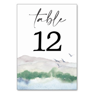 Mountain Lake Table Cards Wedding Table Numbers