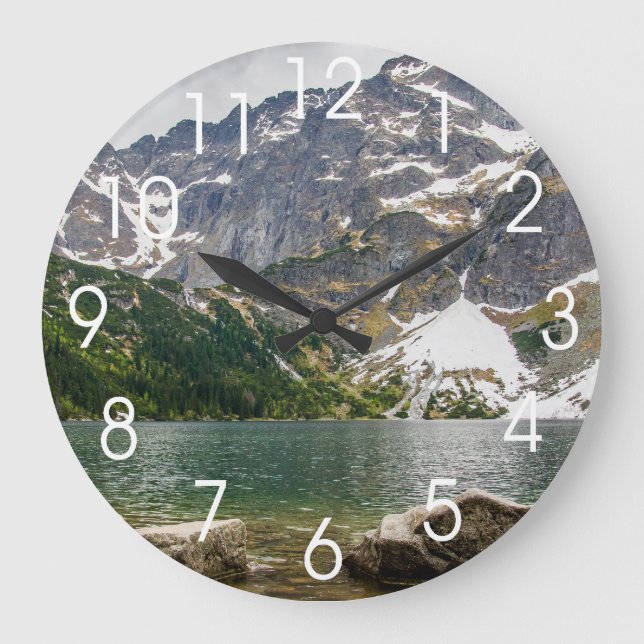 Mountain Lake, Tatra Mountains, Landscape Photo Large Clock (Front)