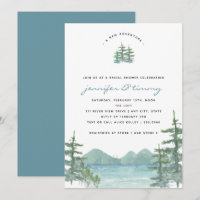 Mountain Lake Theme Watercolor Bridal Shower
