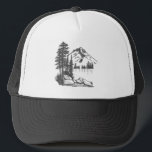 Mountain Lake Trucker Hat<br><div class="desc">Enjoy this hand-drawn mountain scene design that expresses a true wanderlust heart.</div>
