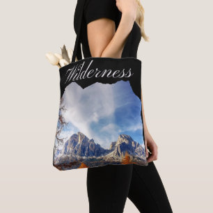 Mountain Lake View Waterfall Tote Bag
