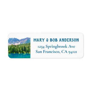 Mountain Lake Watercolor Return Address Label